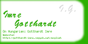 imre gotthardt business card